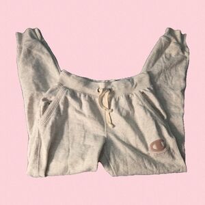 Champion Gray Sweatpants with Elastic Ankles and Drawstring Waist